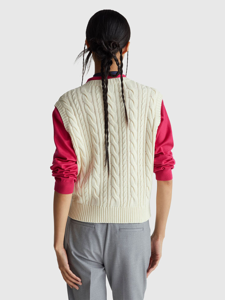 S/L V NECK SWEATER Women image number 2